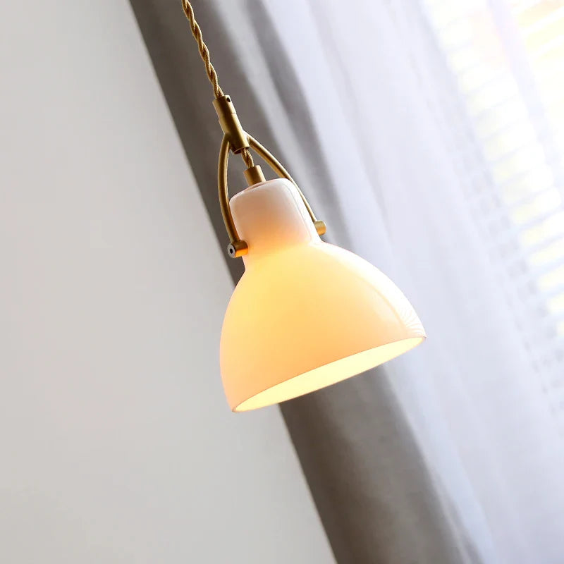 Axyaa White Green LED Pendant Chandelier Glass Iron Nordic Hanging Lamp Modern