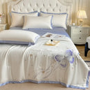 Axyaa Summer Silk Quilt Set - Butterfly Embroidery, Washed, Four-Piece & Three-Piece