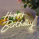 Axyaa Happy Birthday Neon LED Light - Glowing Party Background Decoration