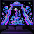 Axyaa Fluorescent Tapestry: Astronaut UV Wall Hanging for Independent Room Aesthetics