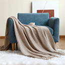 Axyaa Nordic Knitted Throw Blanket with Tassels - Soft Sofa Scarf & Bedspread