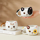 Axyaa Cartoon Cat Ceramic Cup with Spoon | Creative 430ml Coffee Milk Tea Mug