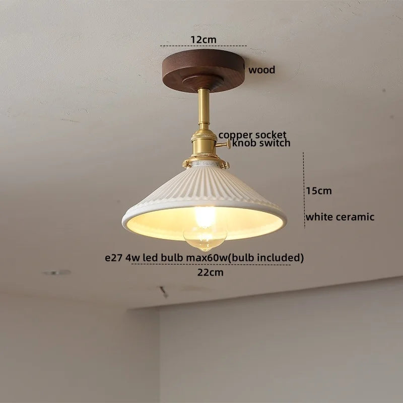 Axyaa Green Glass LED Ceiling Lights for Modern Indoor Lighting