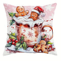 Axyaa Gingerbread Train Pillowcase - Festive Home Sofa Decor