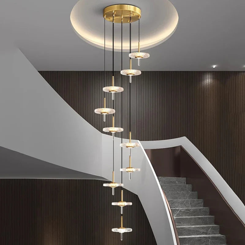 Axyaa Nordic Stair Chandelier Pendant Lights for Living Room and Dining Room
