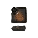 Axyaa Square Ceramic Dumpling Plate with Vinegar Grid - Japanese Style Home & Restaurant