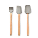 Axyaa Silicone Wooden Handle Baking Set: Scraper, Spatula, Brush