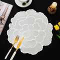 Axyaa Gold Peony Coasters Set - Elegant PVC Placemats for Dining Table