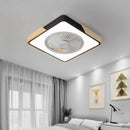Axyaa Nordic Bedroom Ceiling Fan Ultra-Thin Black Square Pendant Lamp