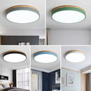 Axyaa Wooden Bottom Round LED Ceiling Light for Home Decor