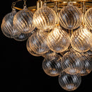 Axyaa Glass Ball Bubble Chandelier LED Pendant Light - Chrome Tiered Luxury Hanging Lamp