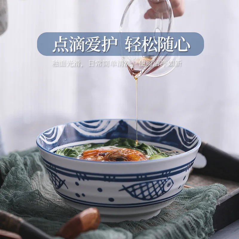 Axya 8 Inch Large Ramen Bowl Set for Household Dining