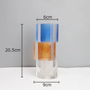 Axyaa Crystal Cylinder Glass Vase for Desk Decoration and Floral Arrangement