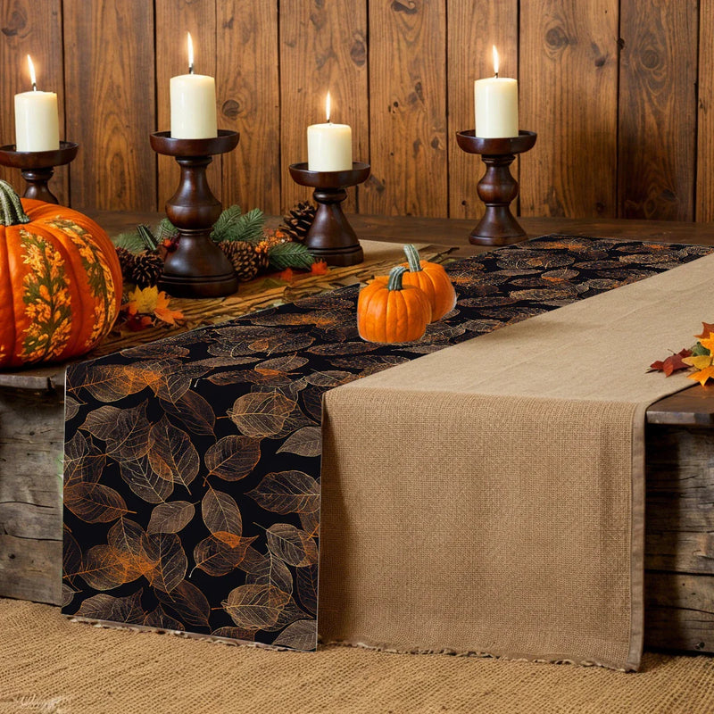 Axyaa Branches Leaves Table Runner for Home Dining and Wedding Party Decor