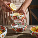Axyaa Butterfly Love Flower Japanese Ceramic Rice Bowl - Retro Salad Fruit Bowl