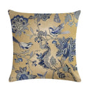 Axyaa Country Flower Bird Series Linen Pillowcase 45*45cm