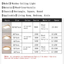 Axyaa Nordic Woodgrain LED Ceiling Light for Home Decor and Lighting Fixtures