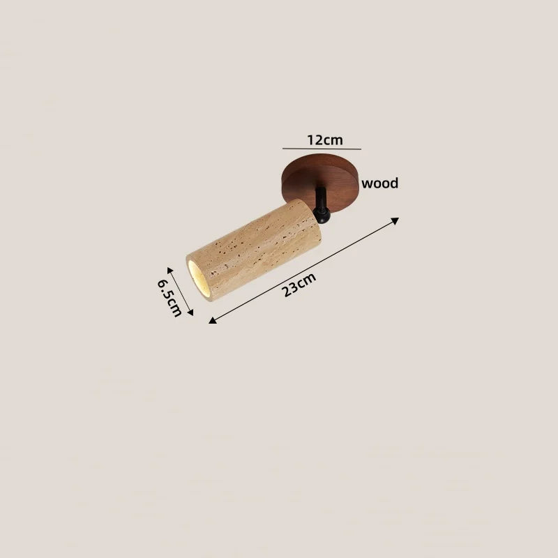 Axyaa Acryl Travertine LED Ceiling Light - Natural Stone Modern Ceiling Lamp