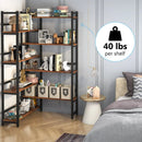 Axyaa Industrial Corner Bookshelf 70.8” Tall for Living Room Home Office