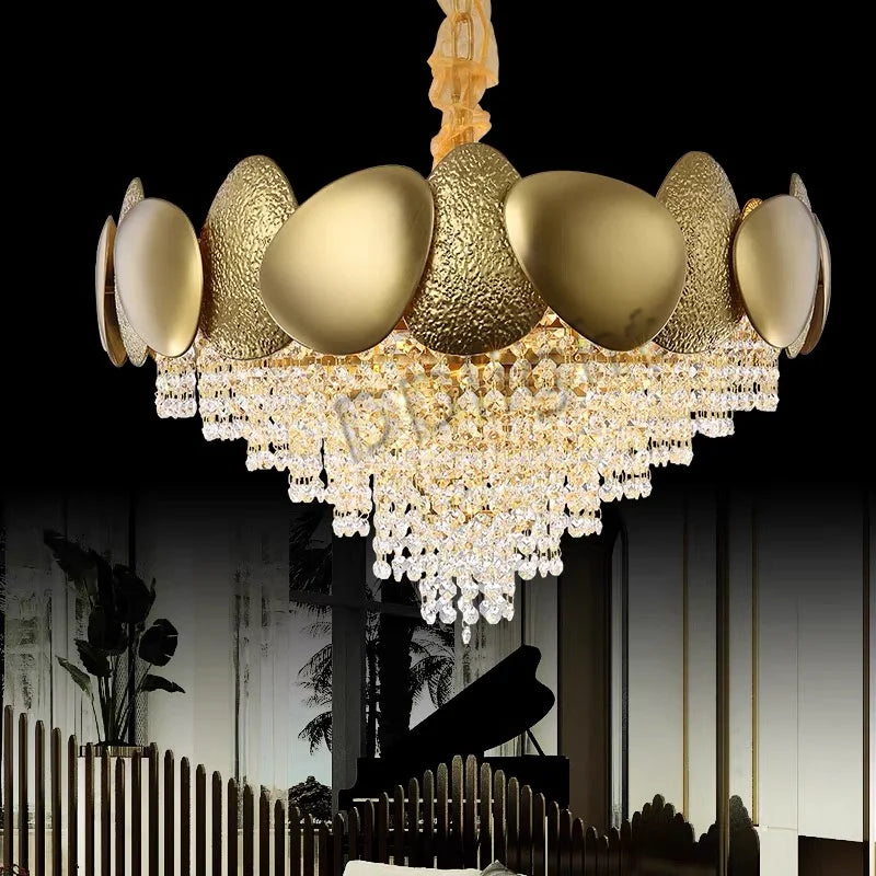 Axyaa Crystal Tassels Pendant Chandelier: Modern Dimmable LED Luxury Lighting