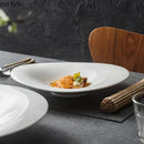 Axyaa White Ceramic Sushi Salad Pasta Soup Plate Set for Molecular Cuisine
