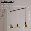Axyaa Metal Wood Pendant Light: Modern Nordic Artistic Dining Room Lamp
