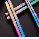 Axyaa Titanium Stainless Steel Chinese Chopsticks 304 Square Colorful Chinese Style