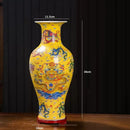 Axyaa Nine Dragons Glow Vase: Large Jingdezhen Ceramic Chinese Home Decor