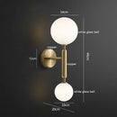 Axyaa Copper LED Wall Sconce Amber Glass Ball Modern Applique Murale