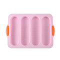 Axyaa 4-Grid Silicone French Bread Baking Mold - Nonstick Baguette Tray