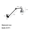 Axyaa Rotatable E14 Reading Wall Lamp in Black, Yellow, Chrome, White, Gray for Bedroom Lighting.