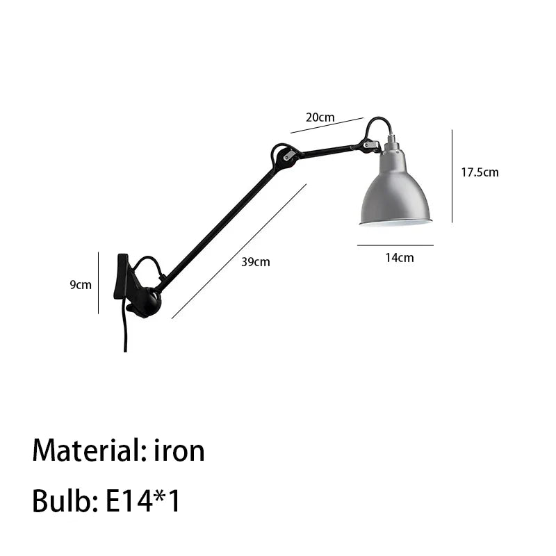 Axyaa Rotatable E14 Reading Wall Lamp for Bedroom Parlor Lighting