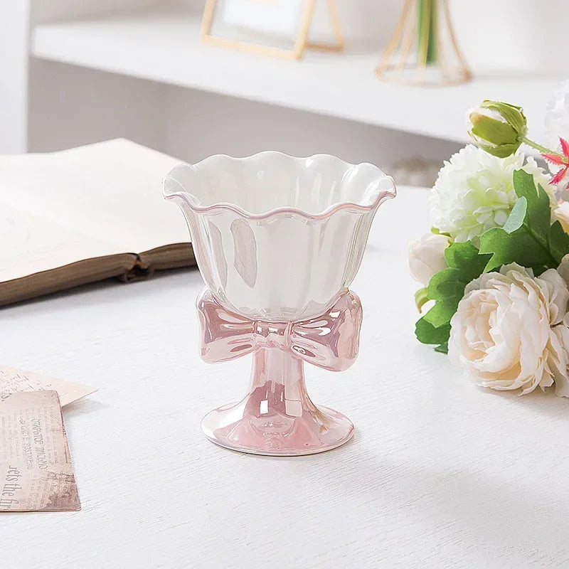 Axyaa 180ml Ceramic Dessert Bowl Cup for Ice Cream, Yogurt, Fruit Salad, Pudding