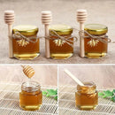 Axyaa Mini Glass Honey Jar with Wood Dipper and Bee Pendants