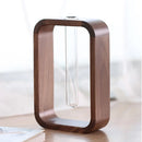 Axya Walnut Wood Test Tube Vase Glass Tabletop Decoration Design for Living Room
