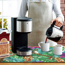 Tropical Palm Drying Mat by Axyaa: Absorbent Anti-Slip Coffee Mat & Table Placemat
