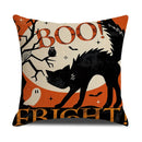 Axyaa Halloween Linen Pillowcase in Black Orange for Horror Atmosphere