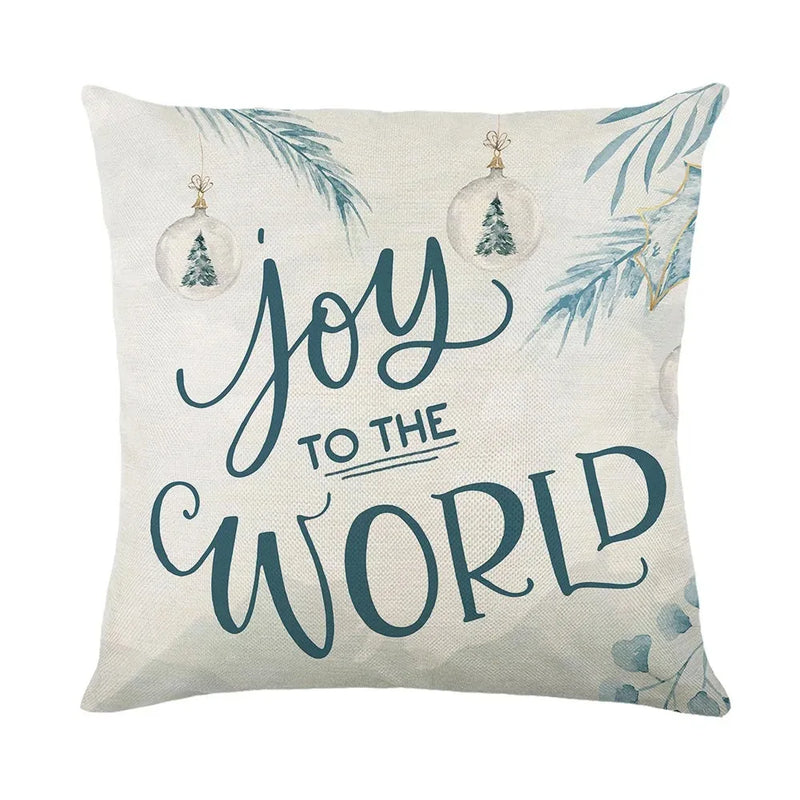 Merry Christmas Pillow Cover Set with Festive Prints - Axyaa