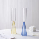 Axyaa 225ml Two Tone Glass Goblet Set Champagne Flute Cone Shape Base