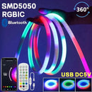 Axyaa Neon LED Rope Strip 360° SMD5050 Remote Control Waterproof Flexible Tape Lamp