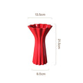 Axyaa Geometric Fold Pattern Ceramic Vase - Red Flower Arrangement and Home Decor Accessory