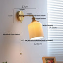 Axyaa Ceramic LED Wall Sconce with Pull Chain Switch, Globe White Design