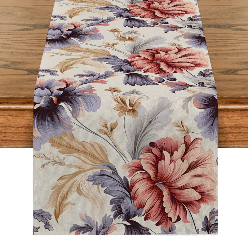 Axyaa Floral Table Runner for Dining Coffee Wedding Holiday Decor