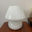 Large Glass Mushroom Lamp with Tricolored LED Bulb - Axyaa Nightstand Light