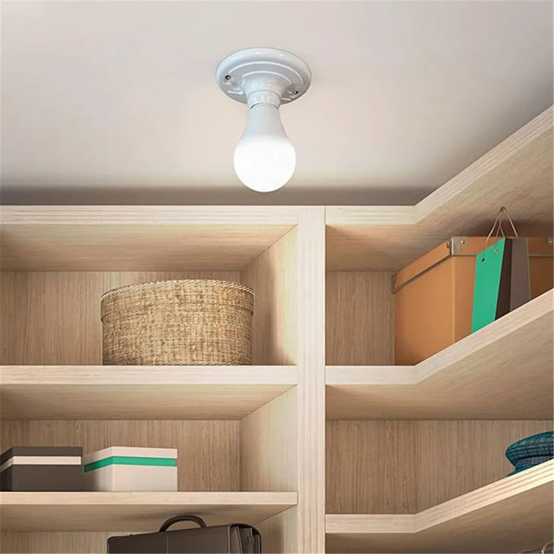 Axyaa Plastic Socket Outlet Box Mount E27 Lamp Holder for Ceiling Lamp