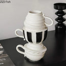 Axyaa Tea Cup Porcelain Vase for Table Decoration and Flower Arrangement