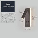 Axyaa Black Brass LED Wall Sconce with USB Port and Switch, 3W Spotlight