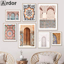 Axyaa Moroccan Arabesque Canvas Poster - Islamic Wall Art Decor for Living Room