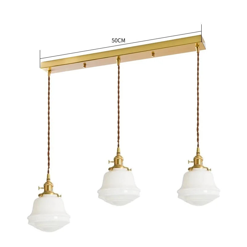 Axyaa White Glass LED Pendant Lamp Nordic Modern Hanglamp for Home, Bathroom, Bedroom