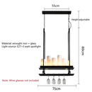 Axyaa Retro Glass Candle Chandelier LED Pendant Lamp for Kitchen, Living Room, Bar.